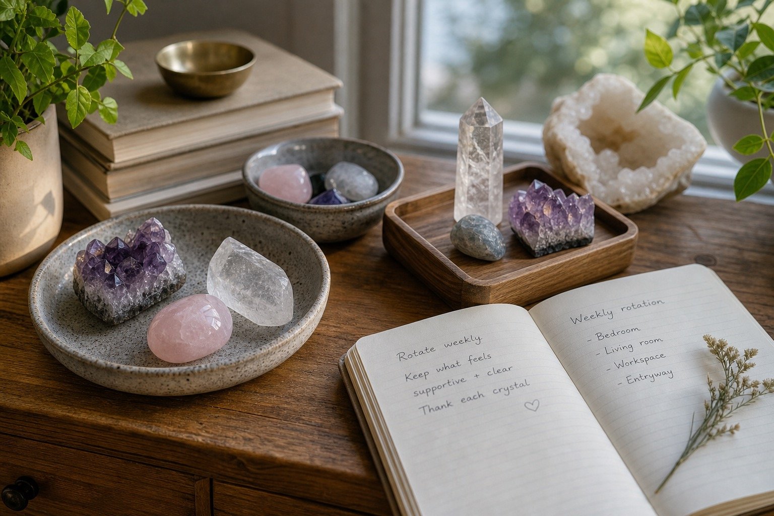 How to rotate crystals with realistic trays and journal setup