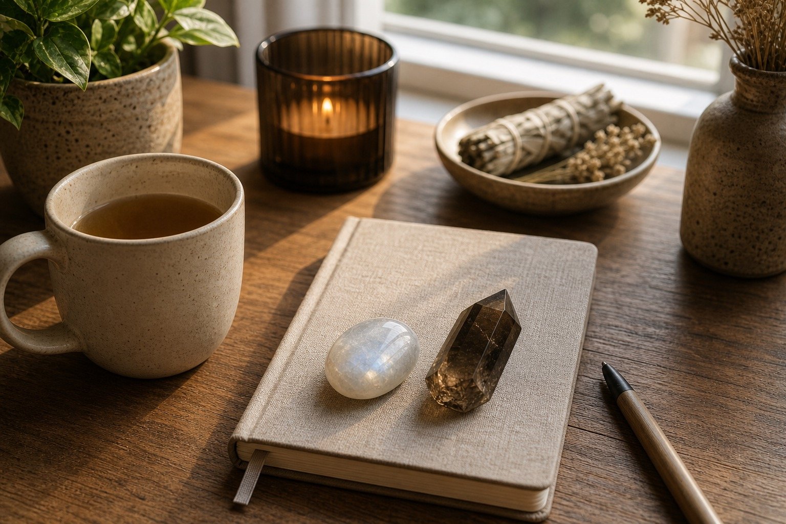 What to do when you stop connecting with a crystal guide with realistic reflection scene