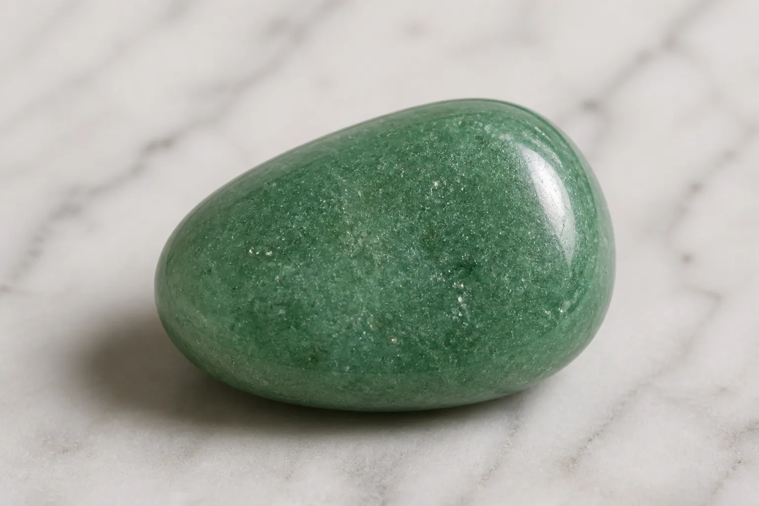 Realistic Green Aventurine crystal used in gentle self-love routines